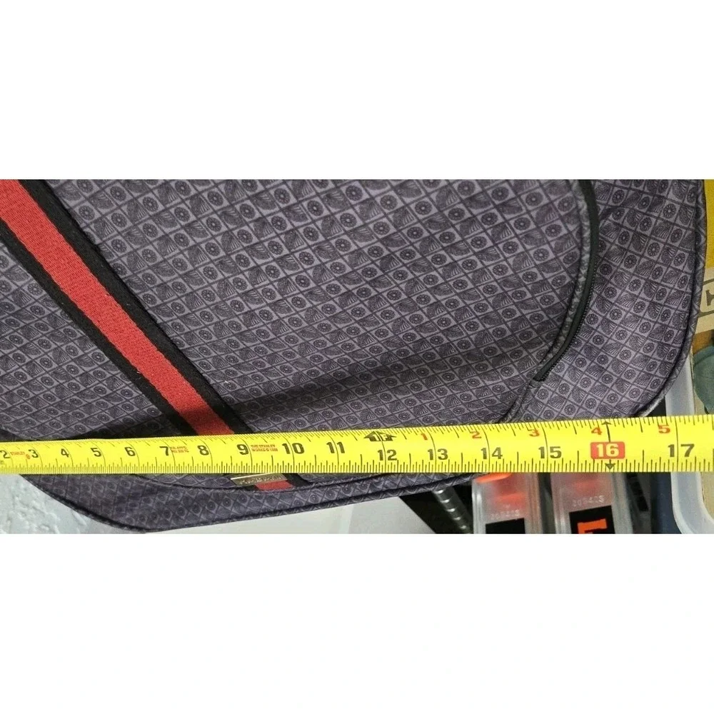 Hadaki Bag Tennis Racket Sportd Paddle Retro Gray Red Floral Lining Compartments
